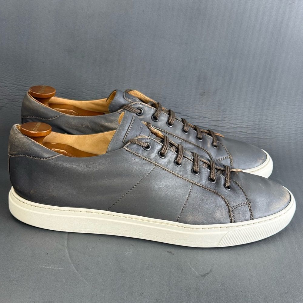 To Boot New York Colton Sneakers grey burnished leather men’s size 12